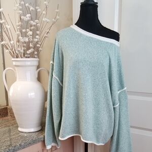 NWOT Oversized Relaxed Fit Sweater in Soft Green Sz. S